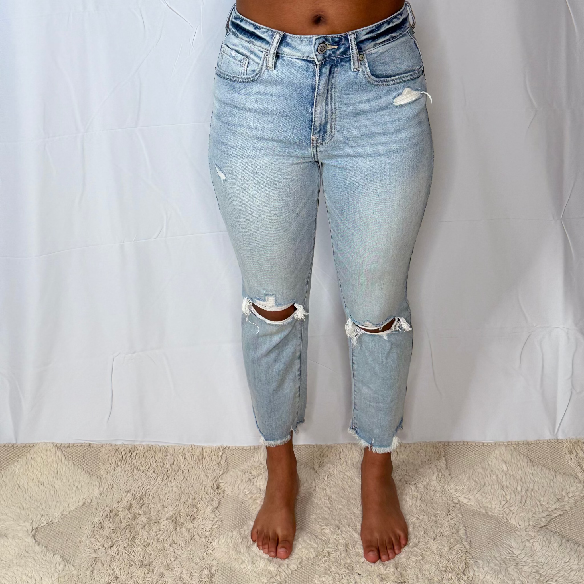 Ally High Rise Straight Crop Jeans