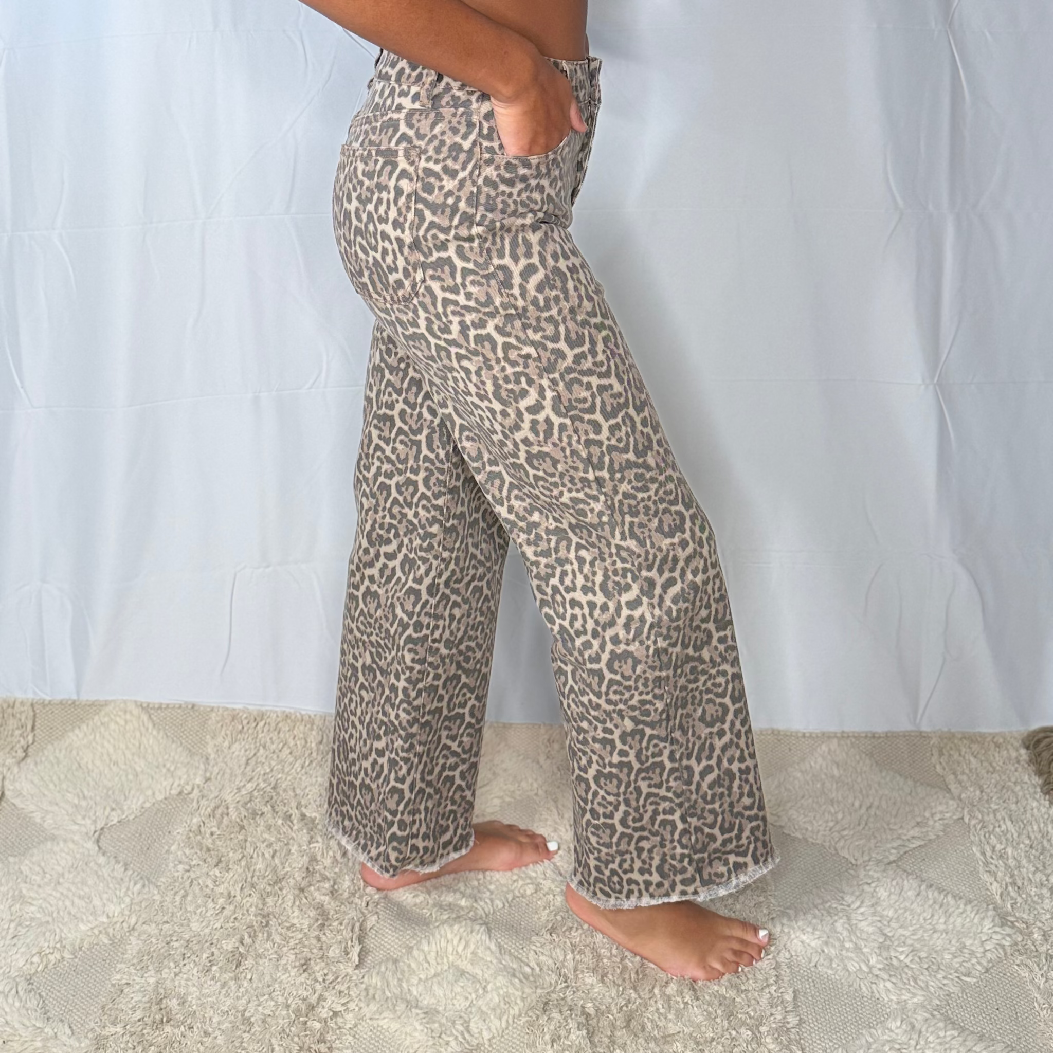 Reva Leopard Wide-Leg Jeans