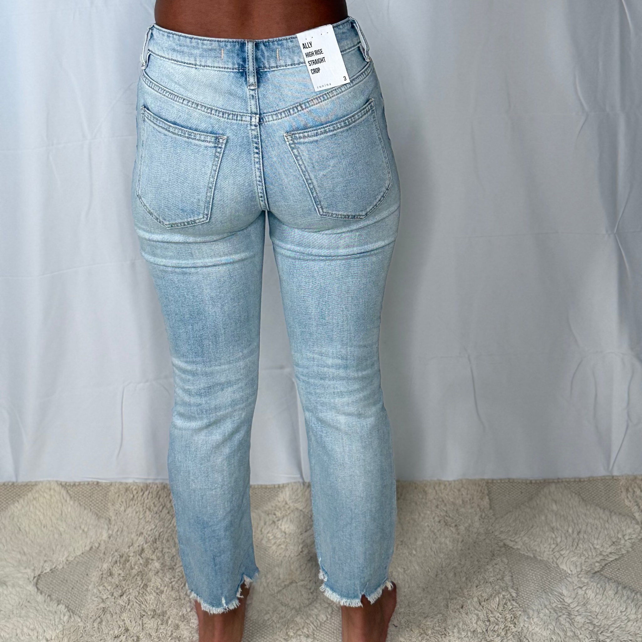 Ally High Rise Straight Crop Jeans