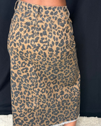 The Nya Leopard Jean Skirt