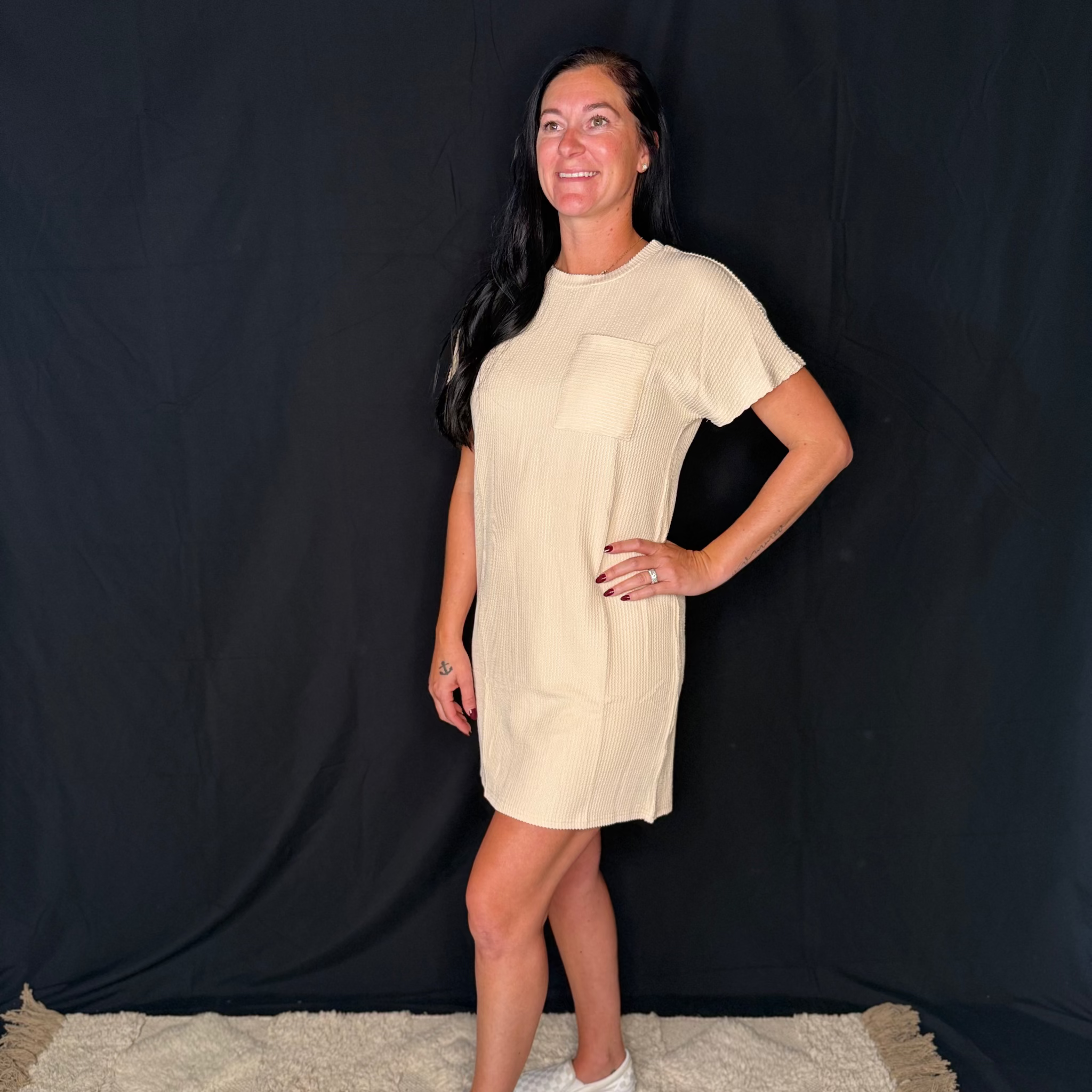 tan t shirt dress Mini - Short Sleeve Mini Dress - T-Shirt Dress and made from our softest fabric EVER COS Suede Mini T-Shirt Dress