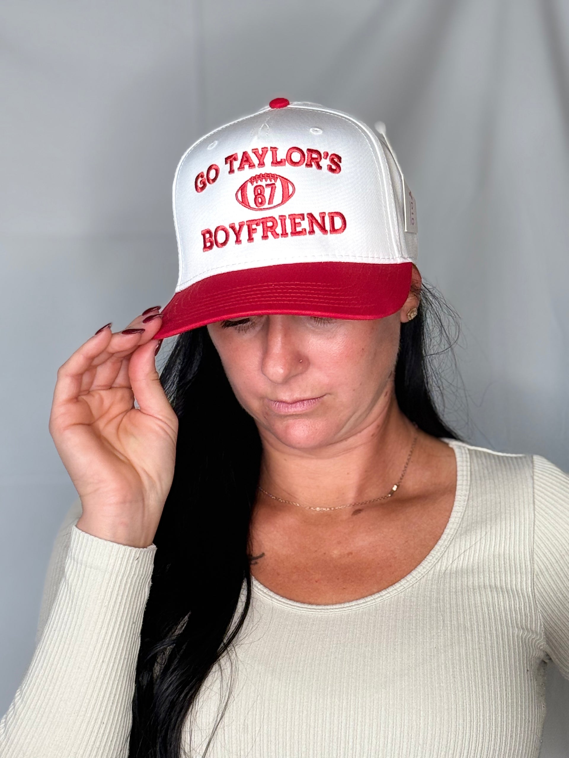 GO TAYLOR’S BOYFRIEND 87 Red and White SnapBack Hat Taylormade Men main image 3